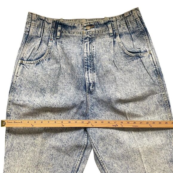 Vintage Lee 1980s Acid Wash High-rise Mom Jeans Women Size 18 Tapered Grunge - Picture 6 of 16